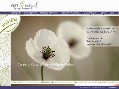 Pure natural Naturkosmetik Website